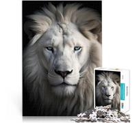 ritratto di leone bianco puzzle 1000 pezzi per adulti Aiuta il cervello ad allenare i giocattoli che creano dipendenza per coltivare la pazienza Decorazione della casa 38x26cm