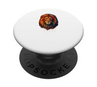 Ritratto di leone colorato gatto nobile arte realistica giungla PopSockets PopGrip Adesivo