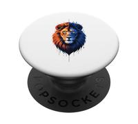 Ritratto di leone con colori divisi PopSockets PopGrip Adesivo