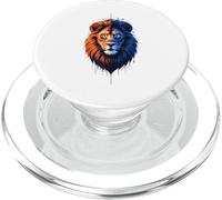Ritratto di leone con colori divisi PopSockets PopGrip per MagSafe