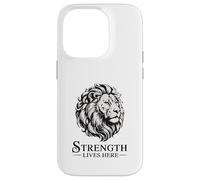 Ritratto di leone monocromatico, la forza vive qui Custodia per iPhone 14 Pro