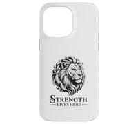 Ritratto di leone monocromatico, la forza vive qui Custodia per iPhone 14 Pro Max