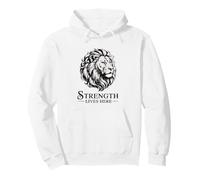 Ritratto di Leone Monocromatico, la Forza Vive Qui Felpa con Cappuccio