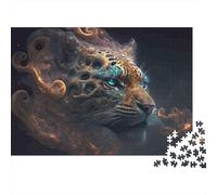 Ritratto di leopardo fantasy Puzzle Da 1000 Pezzi Per Hobbisti Di Fine Settimana, Cartone Resistente,regalo Del Festival Di Primavera, Gioco Cerebrale 70x50cm/1000pcs
