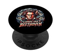 Ritratto di Ludwig van Beethoven - Drammatico Compositore Romantico PopSockets PopGrip Adesivo