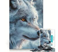 Ritratto di lupo con sguardo intenso - Puzzle per adulti da 1000 pezzi,gioco cognitivo a incastro preciso,senza spazi vuoti,attività rilassante per la pausa mentale (38x52cm)