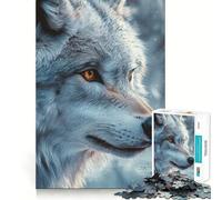 Ritratto di lupo dallo sguardo intenso - Puzzle da 1000 pezzi per adulti - Esercizio mentale - Taglio di precisione - Bordi lisci - Attività rilassante di gruppo al chiuso (38x26cm)