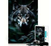 Ritratto di lupo nella foresta oscura - Puzzle da 1000 pezzi - Divertimento e allenamento mentale - Pezzi a incastro precisi - Un hobby affascinante per i momenti di svago (50x75cm)