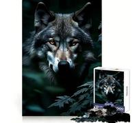 Ritratto di lupo nella foresta oscura - Puzzle da 1000 pezzi per ragazzi - Allenamento mentale, evasione consapevole, bordi definiti, regalo stagionale (50x75cm)