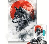 Ritratto di lupo tatuato, puzzle da 1000 pezzi per adolescenti, gioco per allenare la mente, rilassante, evasione artistica, regalo premuroso 50x75cm