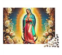 Ritratto di Madre Sfondo Floreale Puzzle 1000 Pezzi per Adulti Gioco di Puzzle 1000 Pezzi Relax Casa Regalo 70x50cm/1000pcs