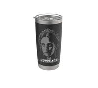 Ritratto di matematico di codice binario Ada Lovelace Bicchiere termico in acciaio inox doppia parete