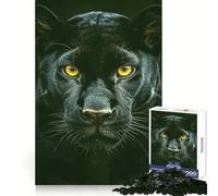 Ritratto di Pantera Nera con Occhi Dorati Puzzle da 1000 Pezzi per Adolescenti Potere Mentale Attività Tempo Libero Bordi Uniformi (38x52cm)