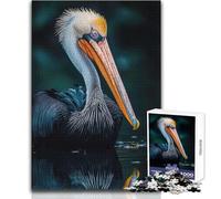 Ritratto di pellicano Fotografia naturalistica per adulti Puzzle da 1000 pezzi Gioco educativo e divertente Attività di apprendimento Regalo perfetto e premuroso per ogni occasione Dimensioni 38x52cm