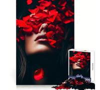 Ritratto di petali di rosa, puzzle da 1000 pezzi per ragazzi, stimola la memoria, ideale per il relax e il divertimento, con bordi precisi e un regalo elegante (50x75cm)