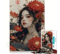 Ritratto di petali - Puzzle da 1000 pezzi per ragazzi - Gioco divertente e stimolante - Decorazione murale con ritagli chiari (50x75cm)