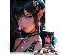 Ritratto di ragazza elfo anime Puzzle da 1000 pezzi per adolescenti Antistress Vacanza in patria Uccidere il tempo Migliorare l'amore tra le coppie 38x26cm