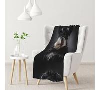 Ritratto di Schnauzer grigio scuro,Coperta morbida, calda, anti-pilling, in flanella, peluche, 76 x 102 cm
