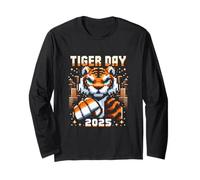 Ritratto di tigre ad acquerello per Tiger Day Maglia a Manica