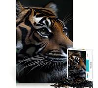 Ritratto di tigre nel suo habitat naturale, puzzle da 1000 pezzi per ragazzi, gioco stimolante per la mente, attività per la casa, immagine nitida, regalo affettuoso 38x26cm