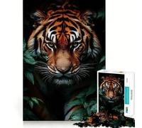 Ritratto di tigre nella giungla - Puzzle da 1000 pezzi per adolescenti - Gioco stimolante per la mente - Relax - Opera d'arte con taglio preciso 38x26cm