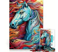 Ritratto di un cavallo - Puzzle per adulti da 1000 pezzi - Rompicapo mentale per il relax - Montaggio - Idea regalo di Babbo Natale (38x26cm)