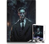 Ritratto di un gentiluomo oscuro con fumo, puzzle da 1000 pezzi per adolescenti, gioco educativo per la concentrazione mentale, idea regalo speciale commovente, dimensioni 38x26cm