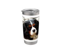 Ritratto Di Un Re Carlo Cavalier Spaniel Bicchiere termico in acciaio inox doppia parete