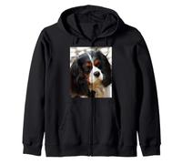 Ritratto di Un Re Carlo Cavalier Spaniel Felpa con Cappuccio