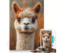 Ritratto di un simpatico alpaca Puzzle per ragazzi 1000 pezzi Giocattolo intelligente Tempo libero delicato Taglio preciso Lista dei desideri di Babbo Natale (38x52cm)