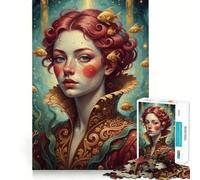 Ritratto di una donna con pesci rossi - Puzzle da 1000 pezzi per adolescenti - Rafforza la memoria, calma, relax - Bordo di qualità - Regalo perfetto (50x75cm)
