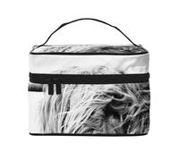 Ritratto di una mucca delle Highlands, borsa da viaggio per il trucco da donna, grande organizer per cosmetici