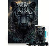 Ritratto di una tigre nera - Puzzle da 1000 pezzi per ragazzi - Gioco di logica - Gioco di gruppo - Taglio di precisione - Regalo premuroso (38x26cm)