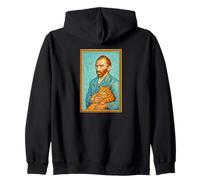 Ritratto di Van Gogh con Gatto Soriano Arancione Felpa con Cappuccio