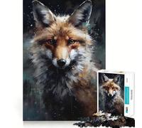 Ritratto di volpe dipinto ad olio - Puzzle da 1000 pezzi per ragazzi - Gioco intelligente - Immagine da assemblare per momenti di relax - Regalo delizioso (38x26cm)