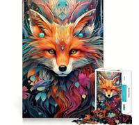 Ritratto di volpe rossa astratto Puzzle da 1000 pezzi per adolescenti Puzzle Clear Logic Giocattolo Momento di pace Taglio perfetto Lista dei desideri di Babbo Natale (38x26cm)
