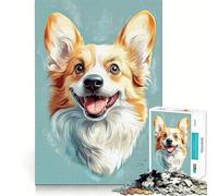 Ritratto di Welsh Corgi Puzzle da 1000 pezzi per adolescenti Attività divertente e stimolante per la mente Taglio di alta precisione Attività rilassante e distensiva (50x75cm)
