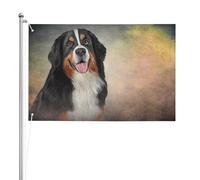 Ritratto divertente di cane da montagna bernese,Bandiera da giardino, bandiera decorativa da cortile, bandiera bifacciale, 2x3 piedi, per esterni e interni