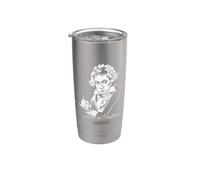 Ritratto e firma di Ludwig van Beethoven Bicchiere termico in acciaio inox doppia parete