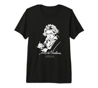 Ritratto e Firma di Ludwig Van Beethoven Maglietta Premium