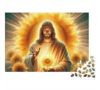 Ritratto Figura Religiosa Puzzle 1000 Pezzi Carta per Adulti Scena Girasole Luce Gioco di Puzzle 1000 Pezzi Relax Decorazione Regalo 70x50cm/1000pcs