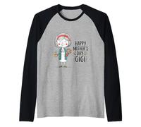 Ritratto Floreale Gigi Festa della Mamma Felice Maglia con Maniche Raglan