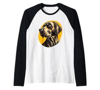 Ritratto illustrato di un puntatore tedesco a pelo corto Maglia con Maniche Raglan