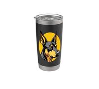 Ritratto Intenso Doberman Pinscher Bicchiere termico in acciaio inox doppia parete