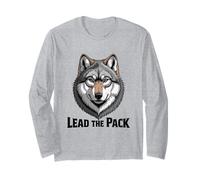 Ritratto Intenso Testa di Lupo Guida Il Branco Maglia a Manica