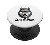 Ritratto intenso testa di lupo guida il branco PopSockets PopGrip Adesivo