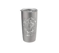 Ritratto leopardato Stile disegno artistico Nero Bianco Bicchiere termico in acciaio inox doppia parete