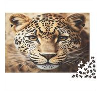 Ritratto Leopardo Puzzle 1000 Pezzi Carta per Adulti Primi Piani Animali Selvatici Gioco di Puzzle 1000 Pezzi Relax Casa Regalo 52x38cm/1000pcs