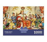 Ritratto medievale della famiglia reale in posa Puzzle in Legno Impermeabile Puzzles Da 1000 Pezzi Per Adulti Colorati Puzzle Per Decorazioni Domestiche