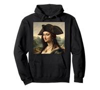 Ritratto Pirata Ispirato alla Monna Lisa con Cappello Stile tricorno Felpa con Cappuccio